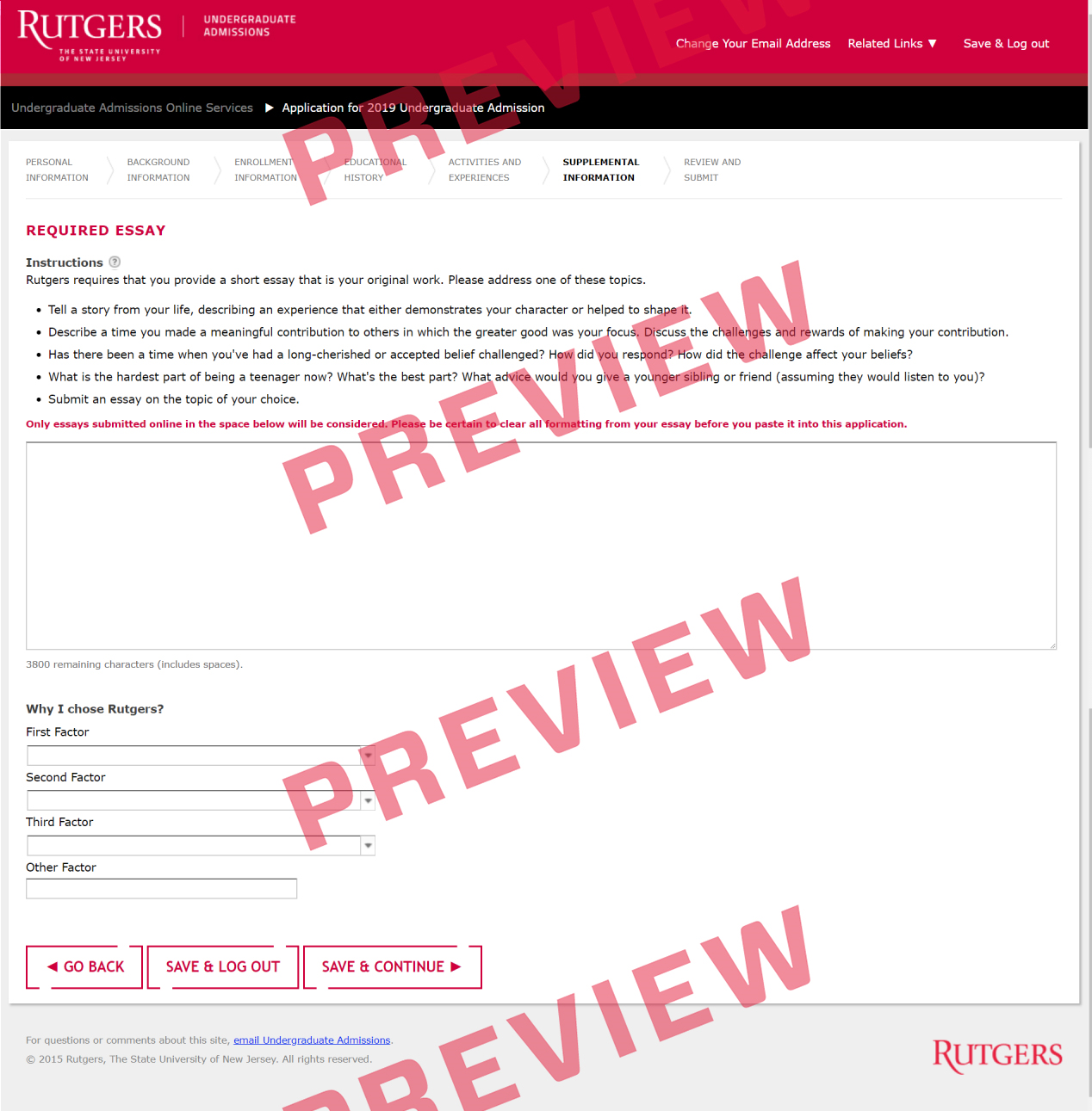 Rutgers business school admission essay